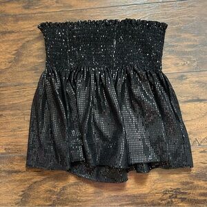 QUEEN OF SPARKLES BLACK SPARKLY SKORT